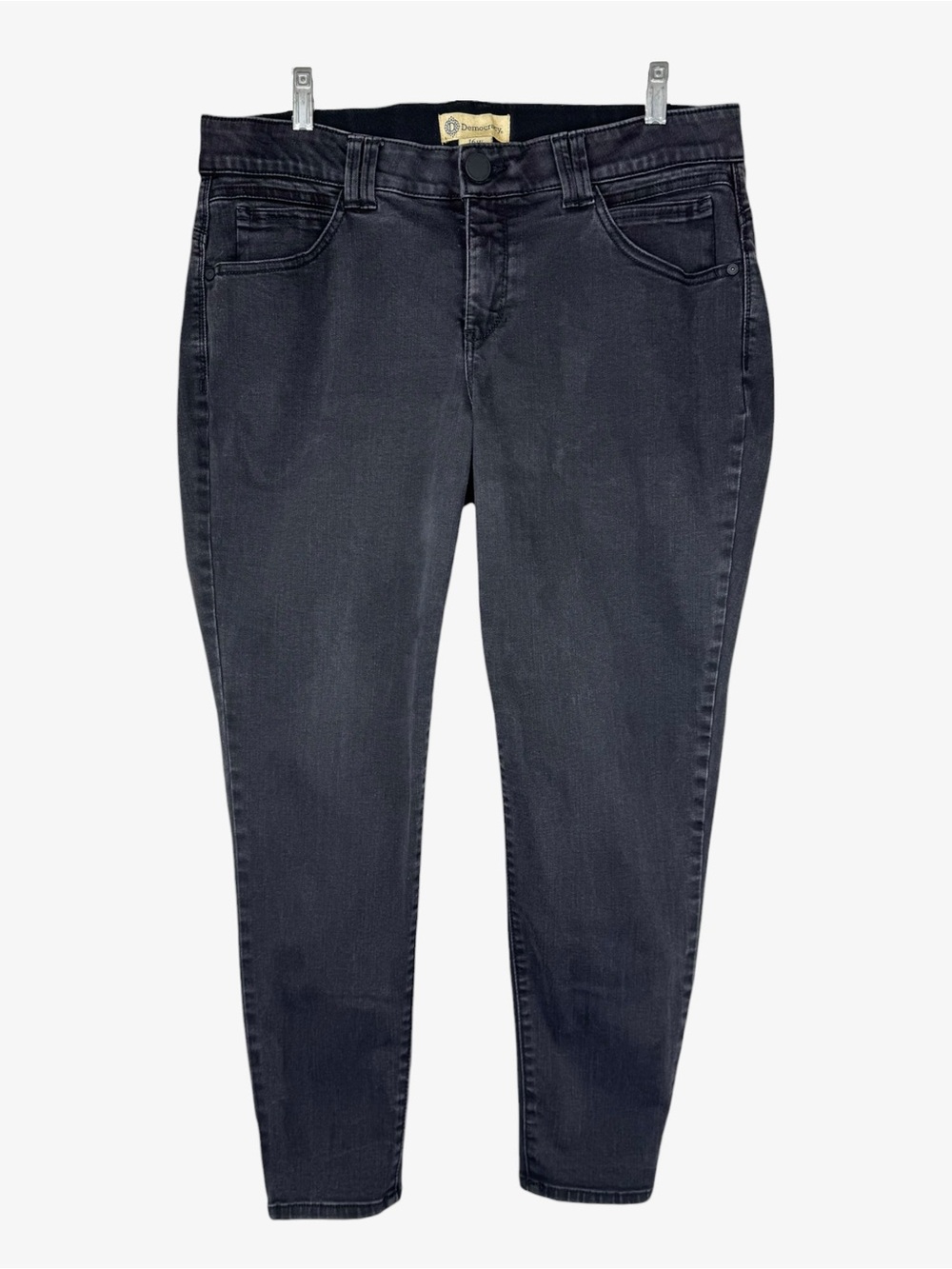 Democracy Black “Ab" technology Mid-Rise Ankle Skinny Jeans 16W tummy control